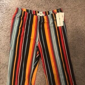 Colorful Striped Stretch Bottoms with Flare